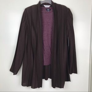 Exclusively Misook L NWT Brown Open Light Cardigan